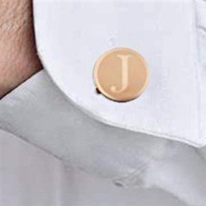 NWT Rose Gold "J" Cufflinks Button Cover Set